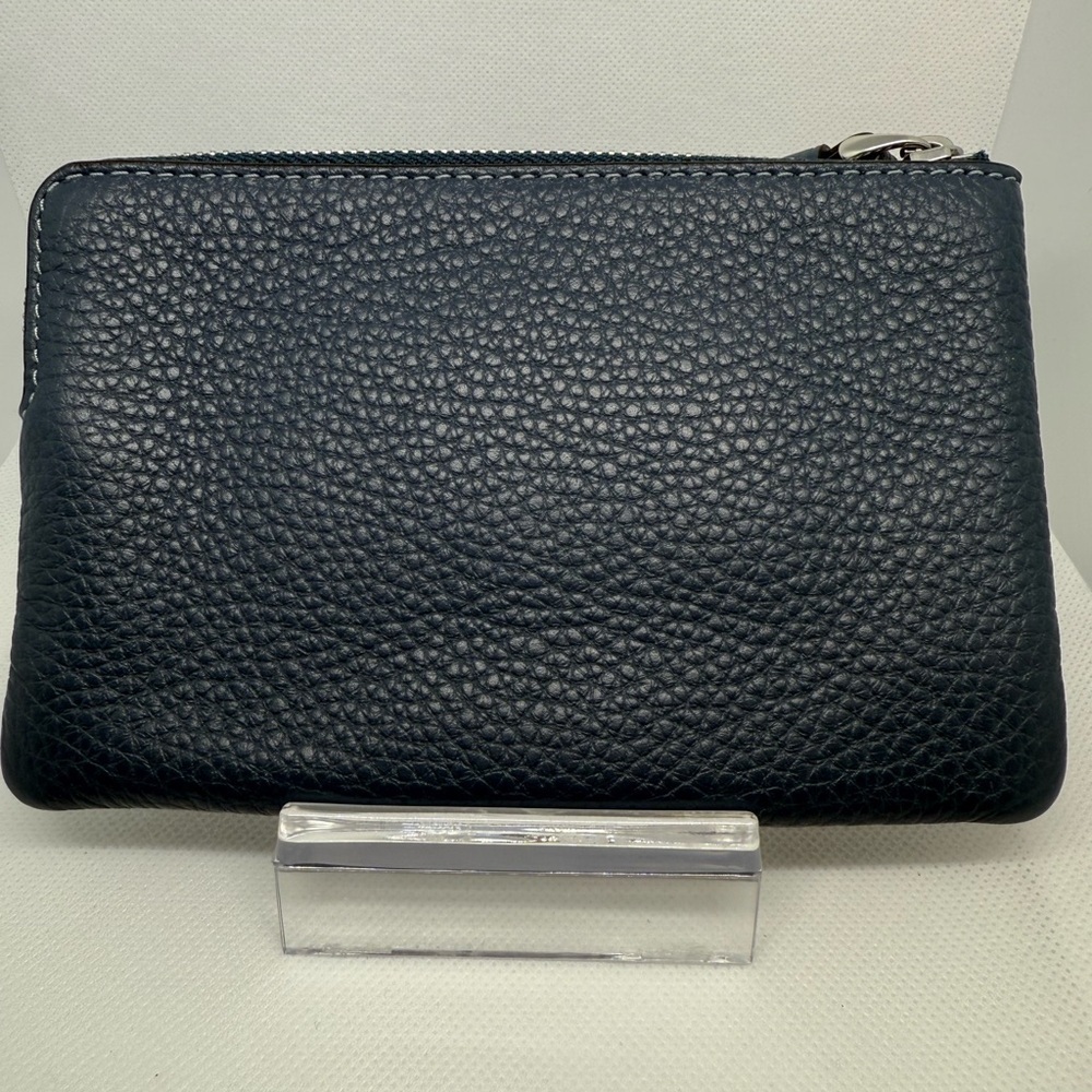 Coach Blue Wristlet with Vibrant Red Logo‎ - Picture 2 of 4